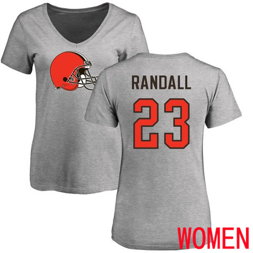 Cleveland Browns Damarious Randall Women Ash Jersey 23 NFL Football Name and Number Logo T Shirt